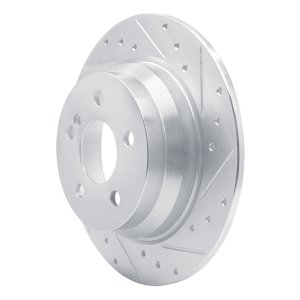 Mercedes-Benz E200 Brake Rotor (1) - Rear Right - R1 Concepts - Drilled & Slotted - Silver - `03-`16